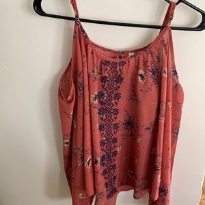 Flowy cold shoulder top